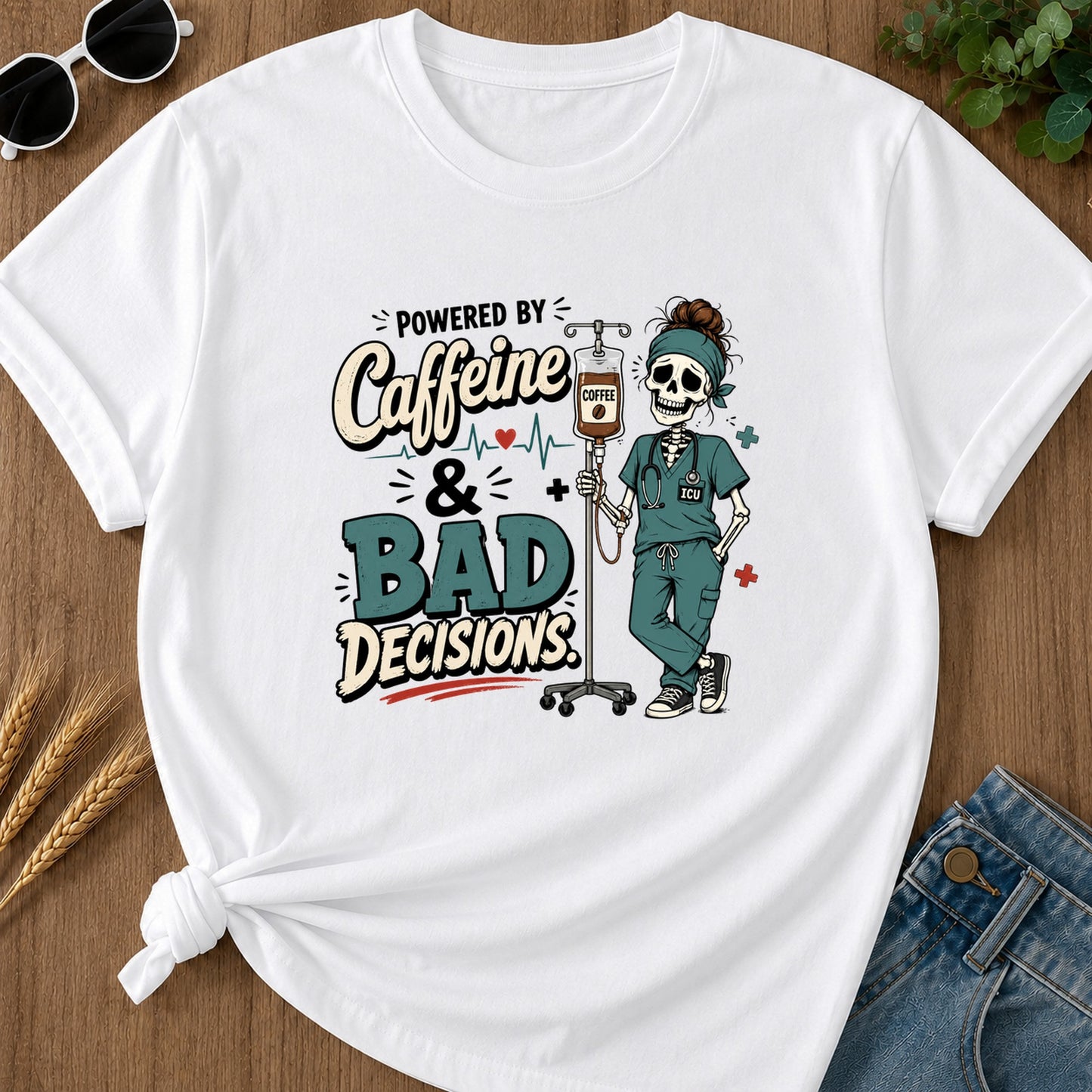 Powered By Caffeine T-Shirt - White