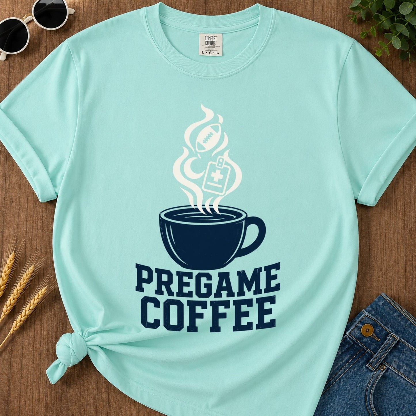 Pregame Coffee T-shirt - Chalky Mint Mockup
