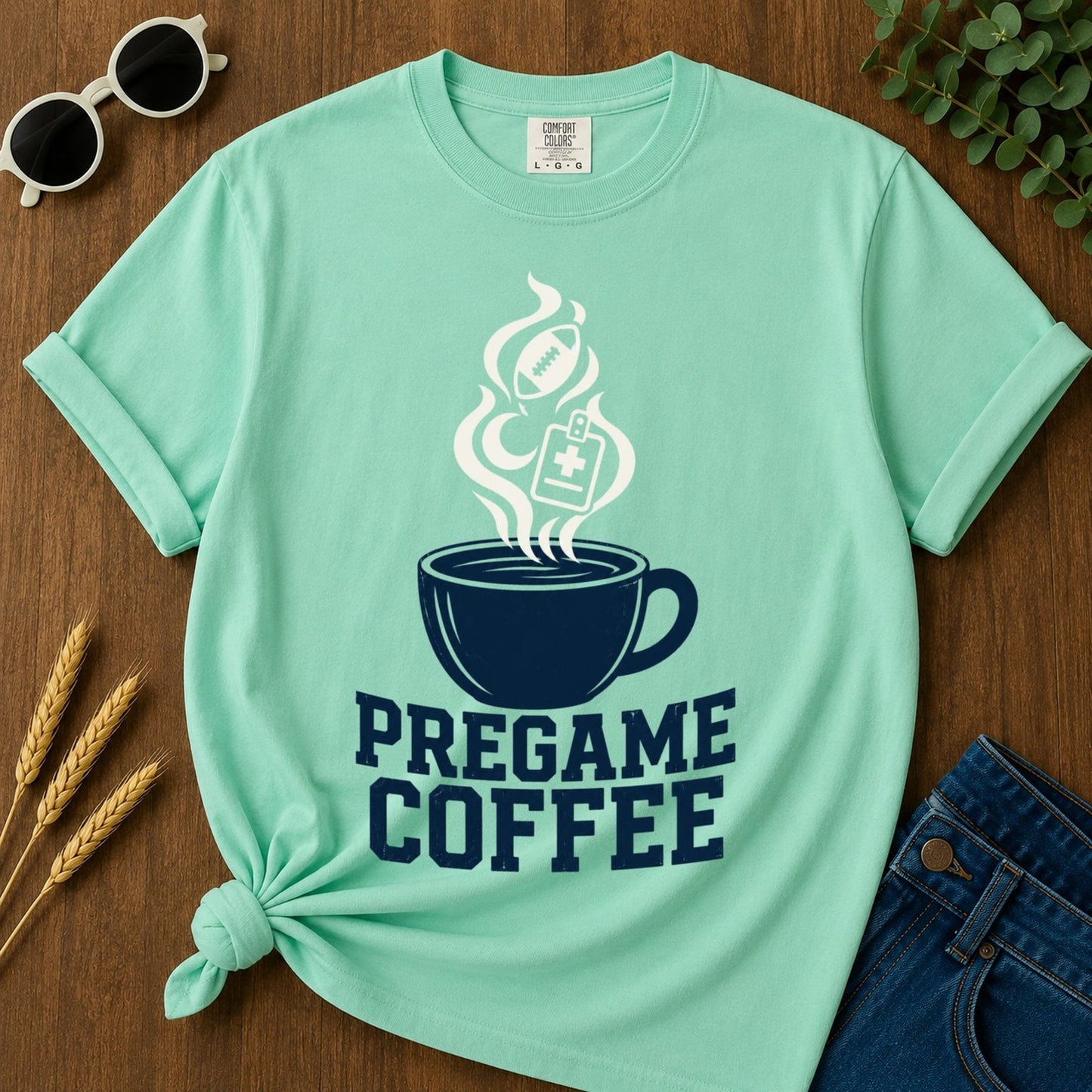 Pregame Coffee T-shirt - Island Reef Mockup