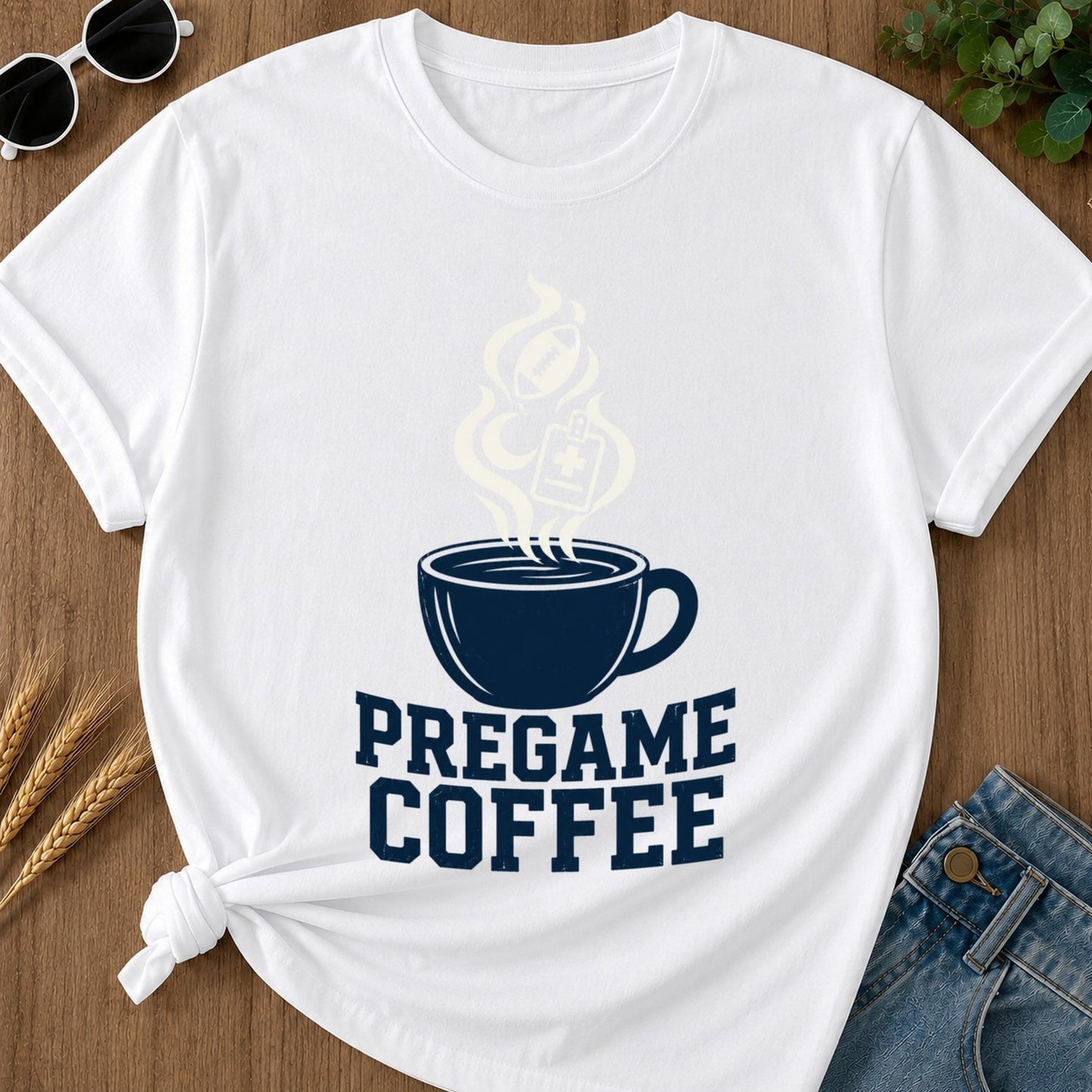 Pregame Coffee T-shirt - White Mockup