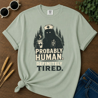 Probably Human T-shirt - Bay Mockup