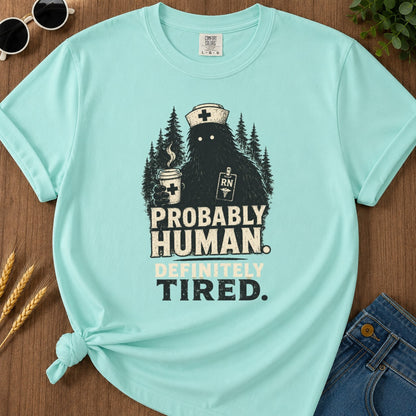 Probably Human T-shirt - Chalky Mint Mockup
