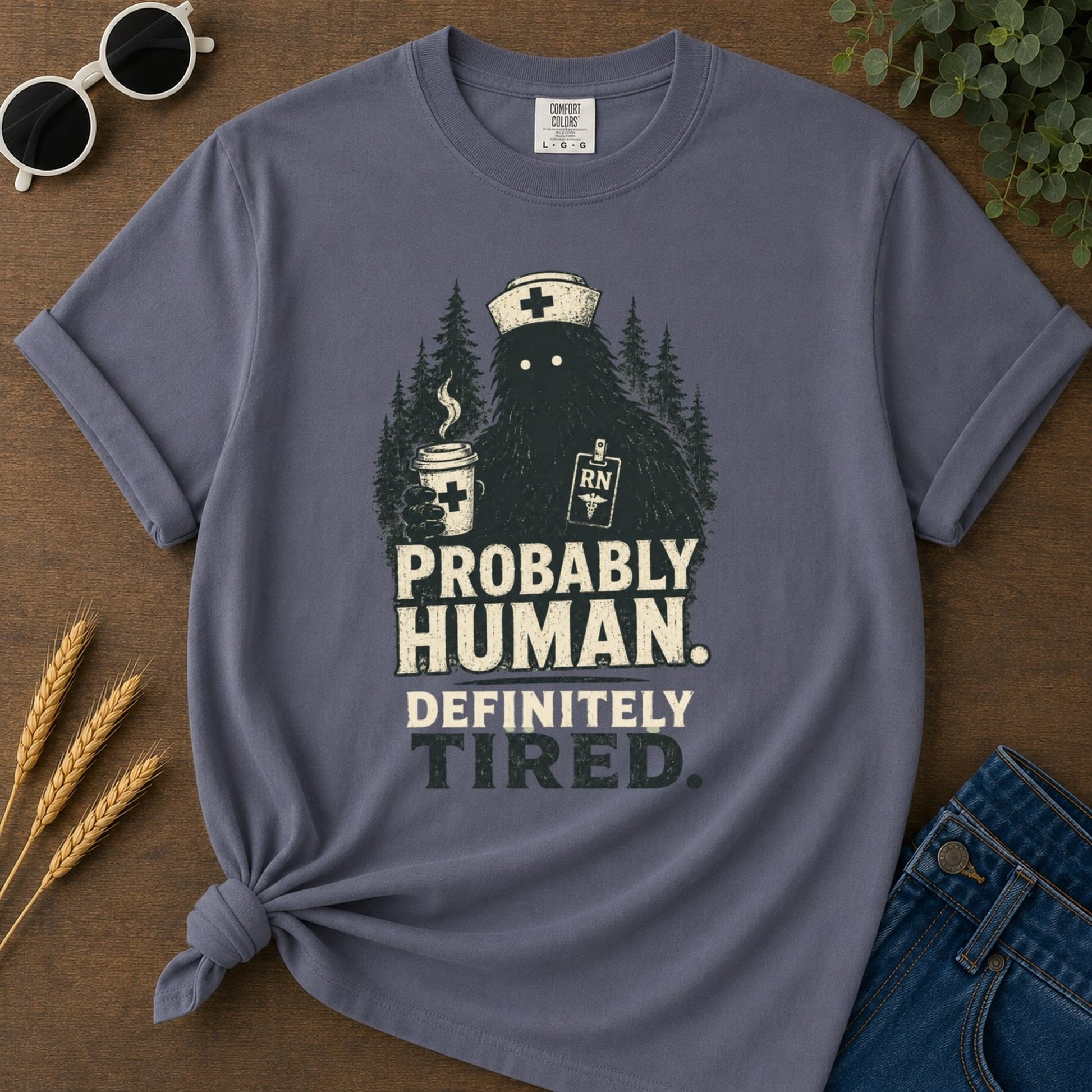 Probably Human T-shirt - Navy Mockup