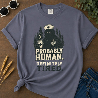 Probably Human T-shirt - Navy Mockup
