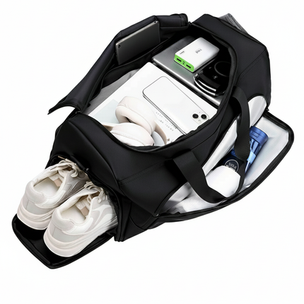 Unisex Waterproof Expandable Gym Travel Bag – Stylish Carry — white background product image 4