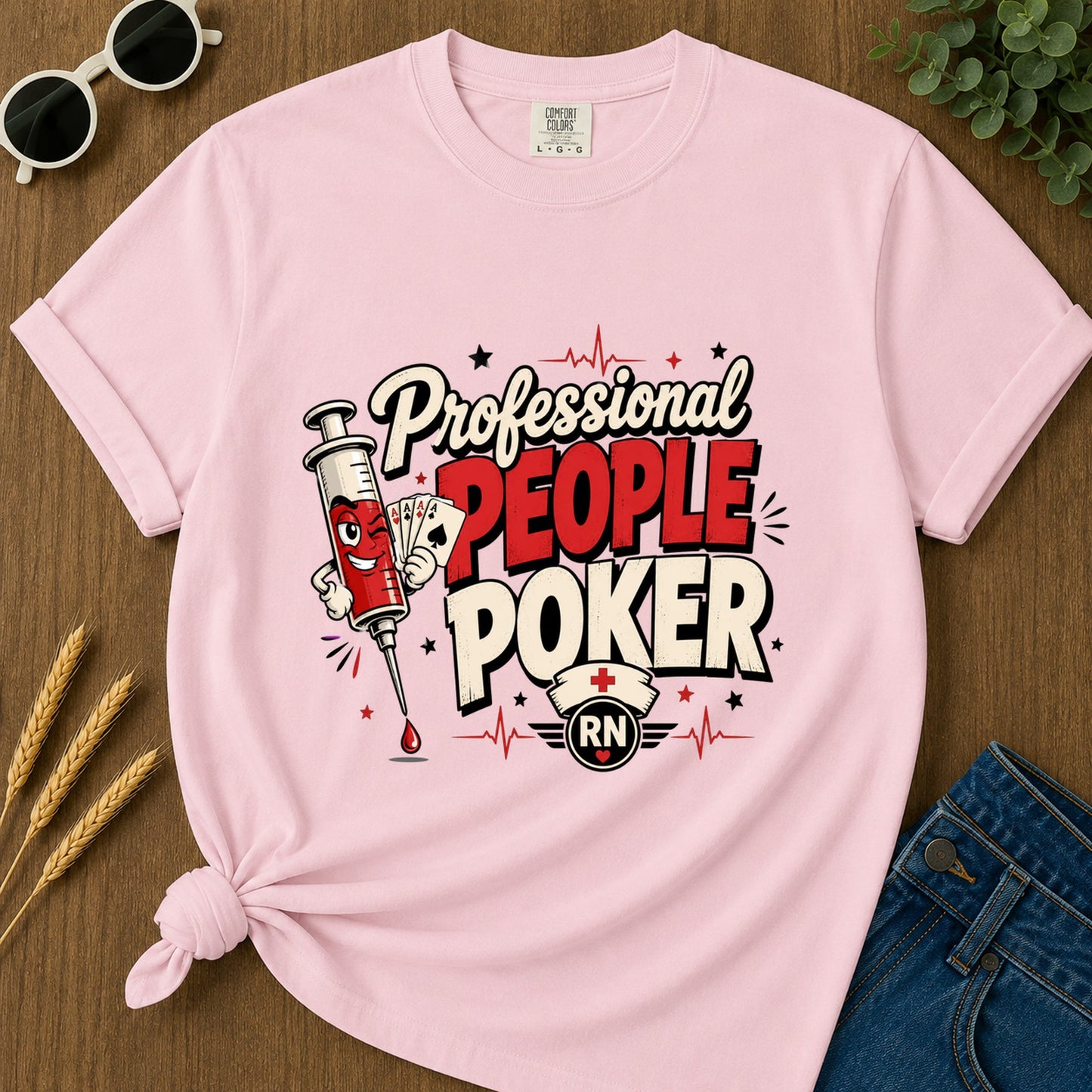 Professional People Poker T-Shirt - Blossom