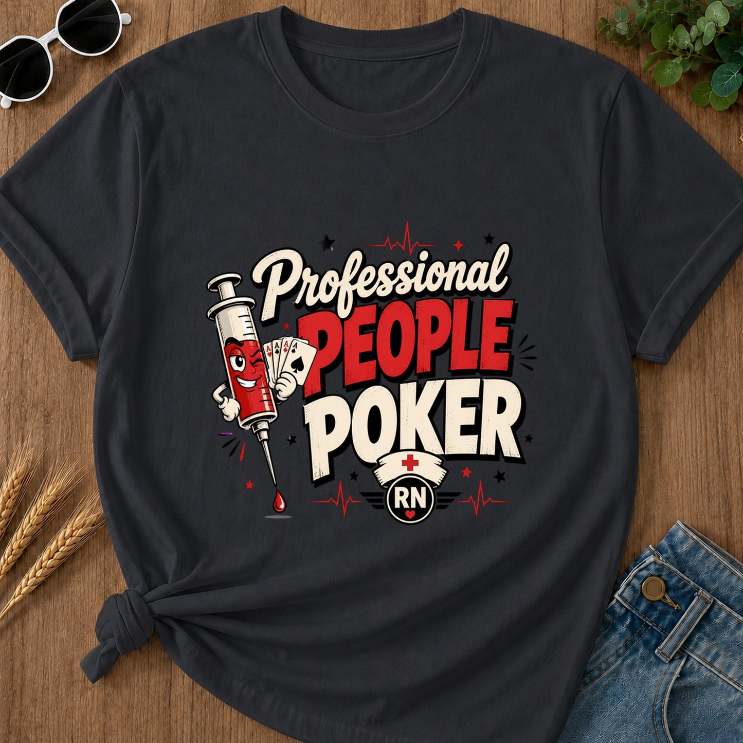 Professional People Poker T-Shirt - Graphite