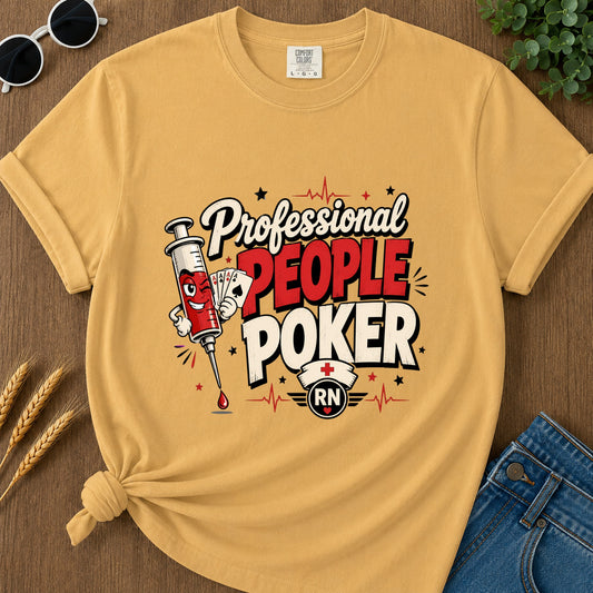 Professional People Poker T-Shirt - Mustard
