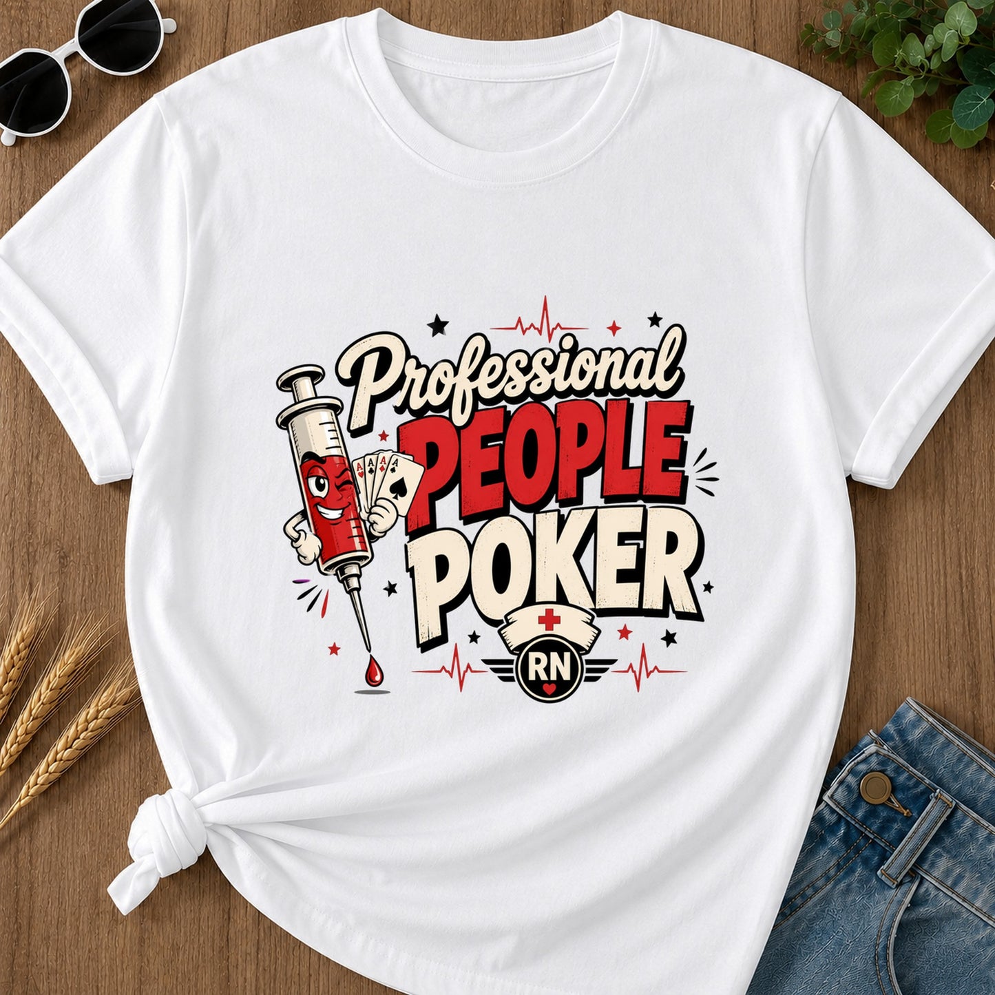 Professional People Poker T-Shirt - White