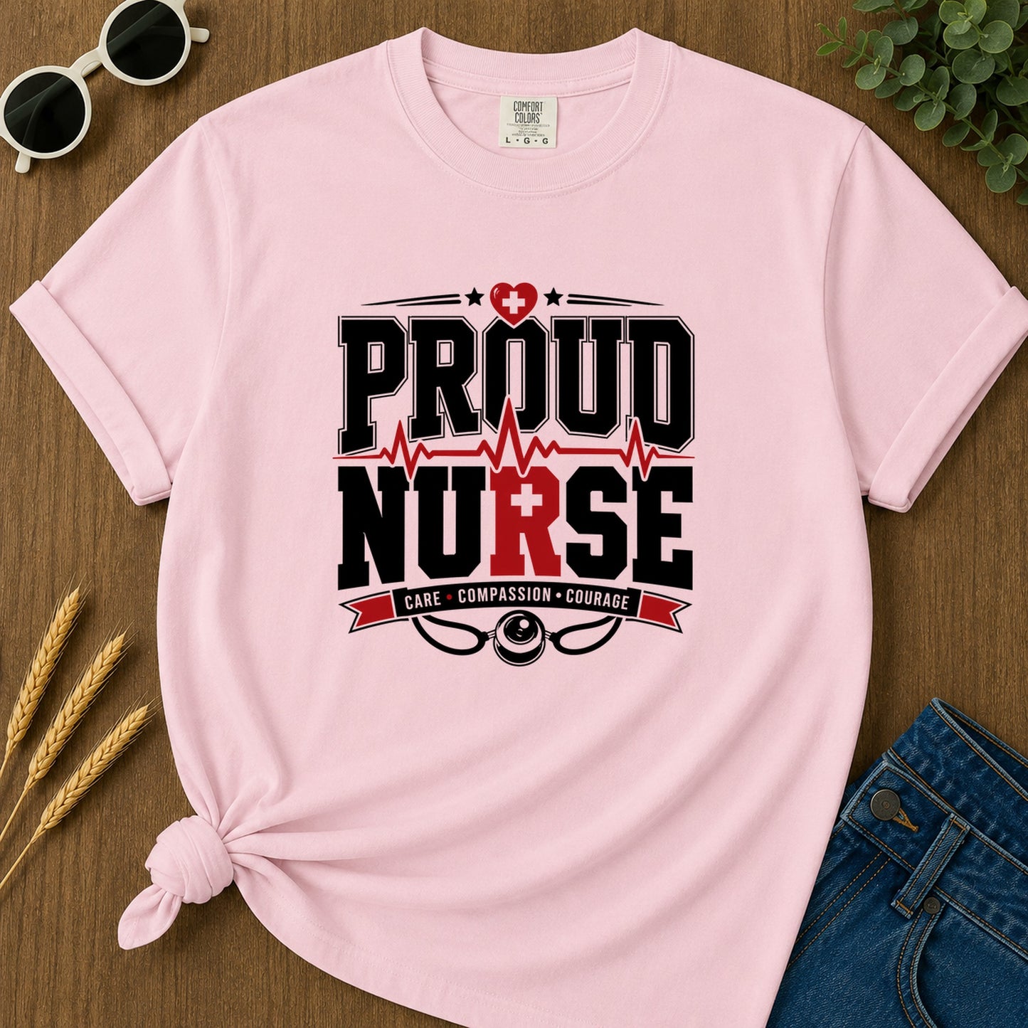 Proud Nurse T-Shirt - Blossom