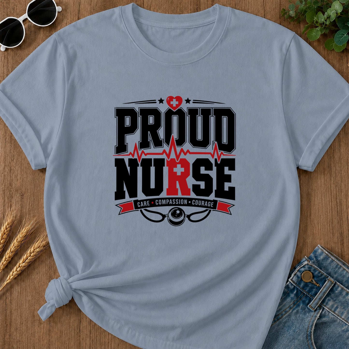 Proud Nurse T-Shirt - Blue Jean