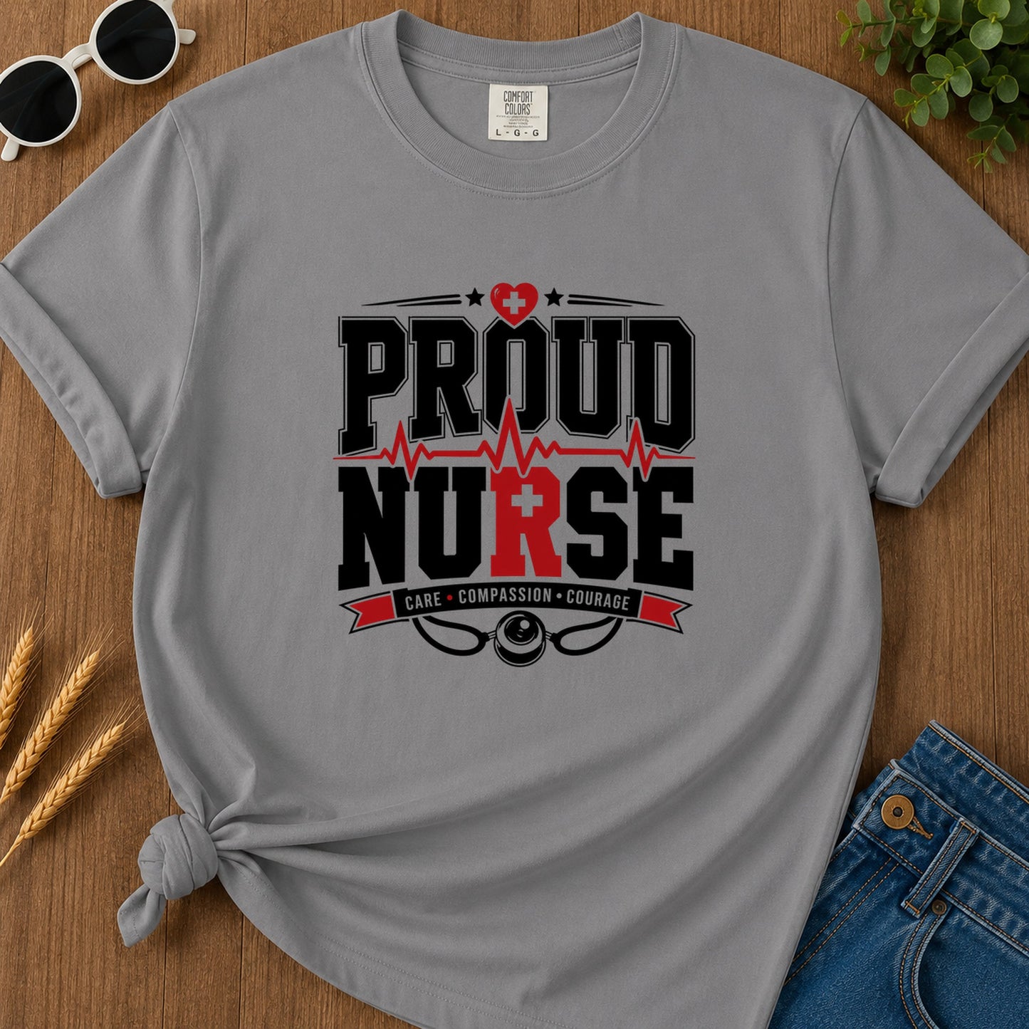 Proud Nurse T-Shirt - Grey