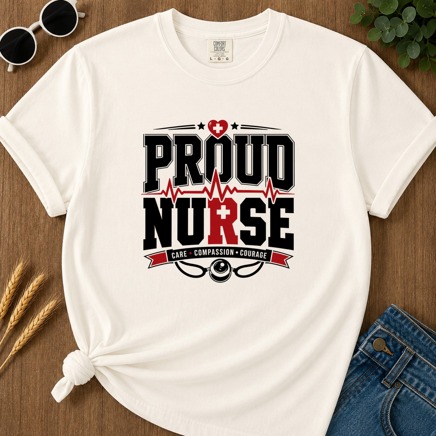 Proud Nurse T-Shirt - Ivory