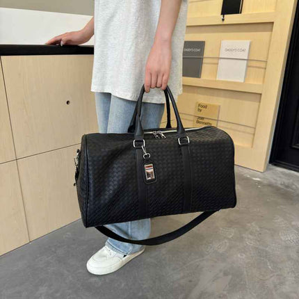 PU Leather Travel Bag — 35L Checkerboard Commuter - RAYZORA