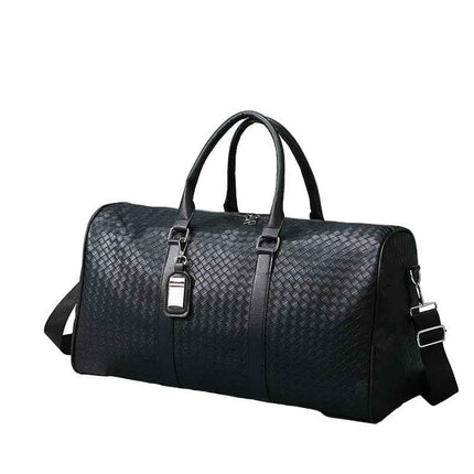 PU Leather Travel Bag — 35L Checkerboard Commuter - RAYZORA