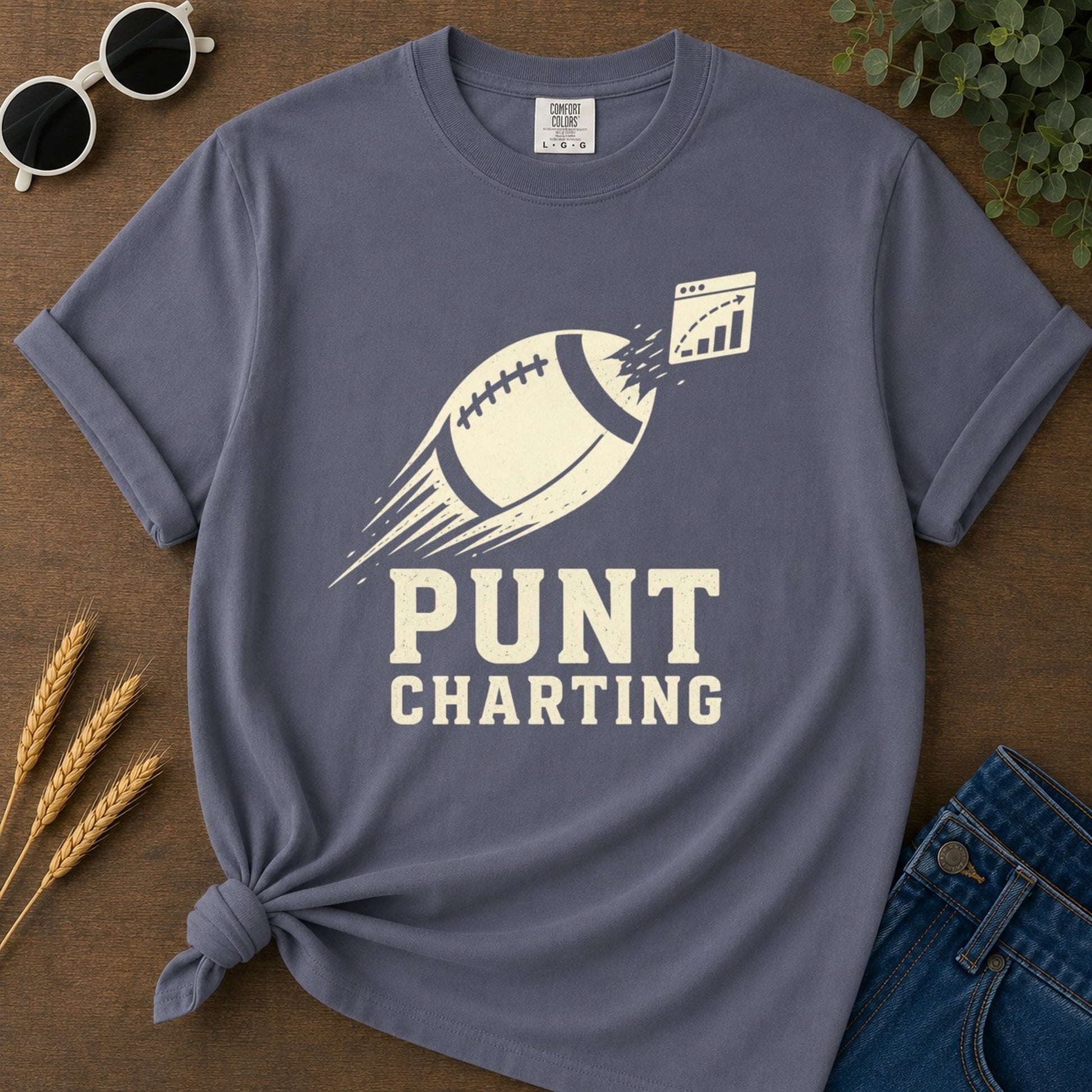 Punt Charting T-shirt - Navy Mockup