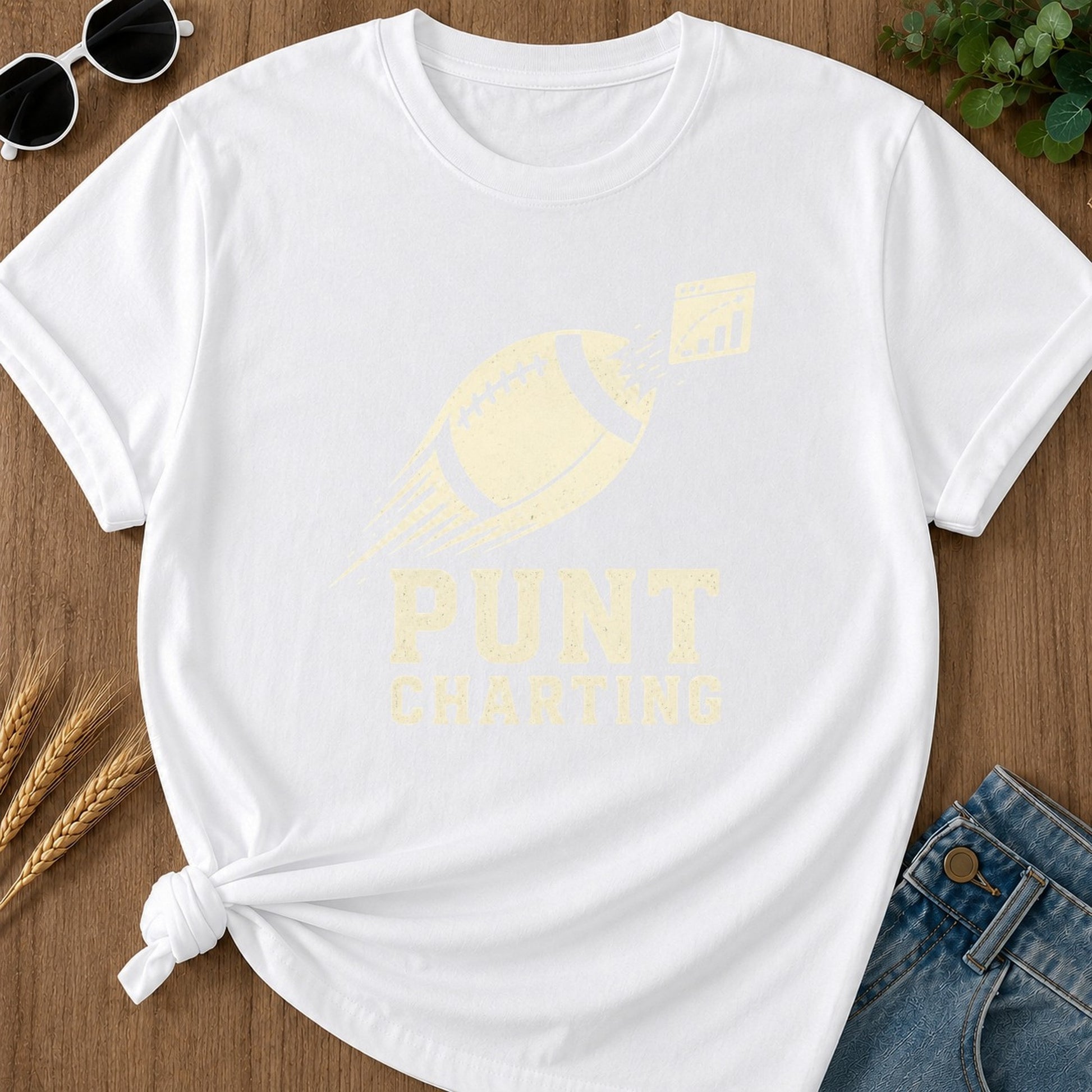 Punt Charting T-shirt - White Mockup