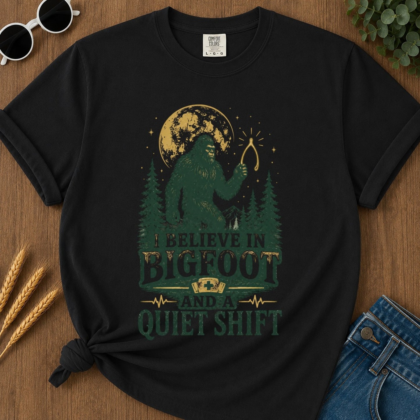 Quiet Shift T-shirt - Black Mockup