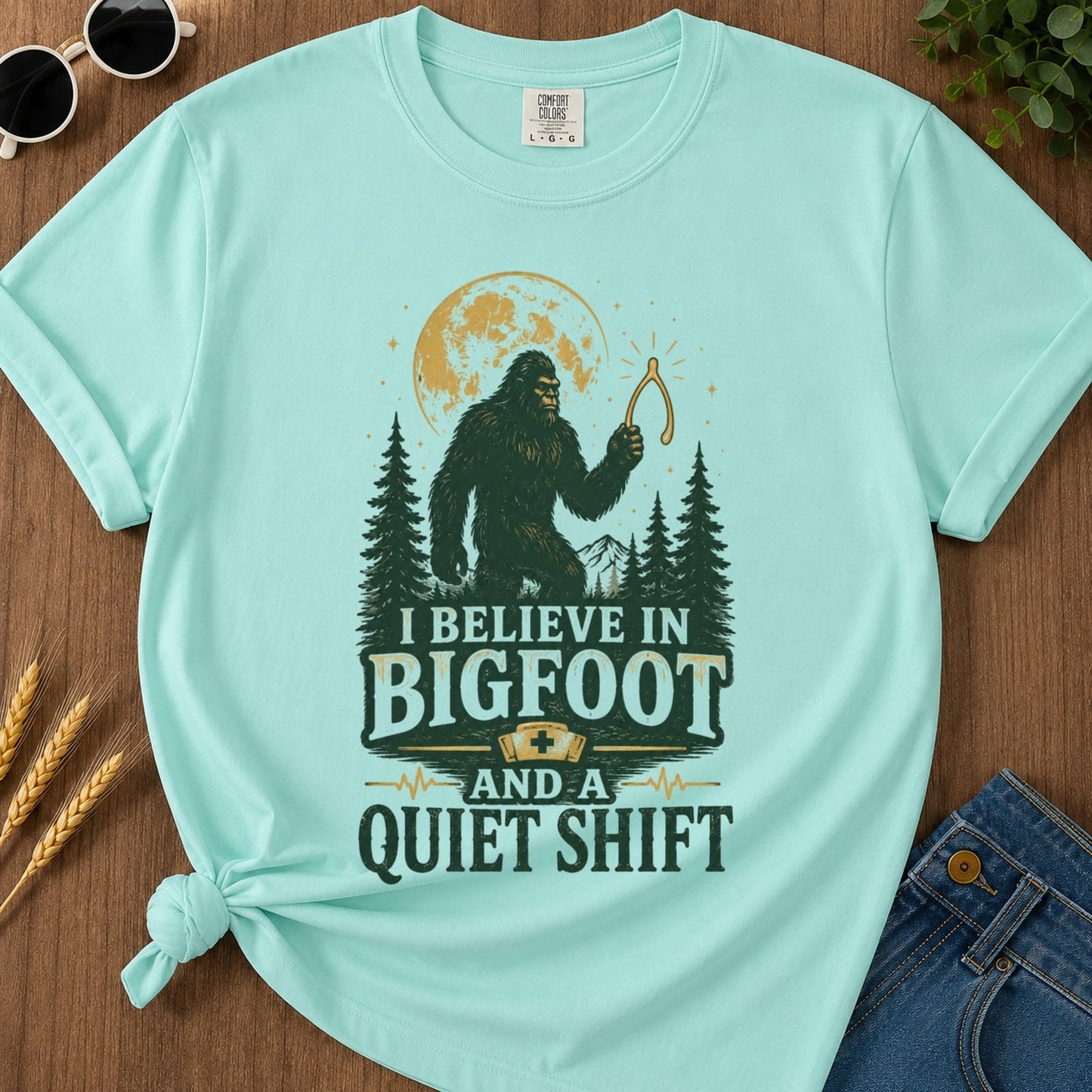 Quiet Shift T-shirt - Chalky Mint Mockup