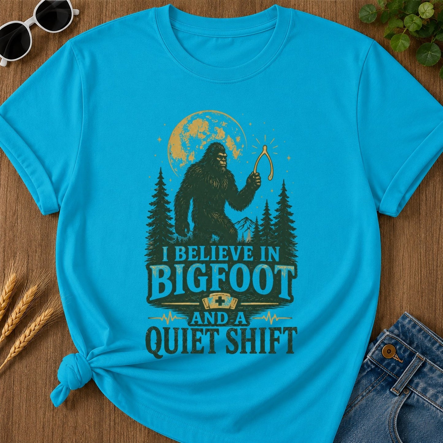 Quiet Shift T-shirt - Sapphire Mockup