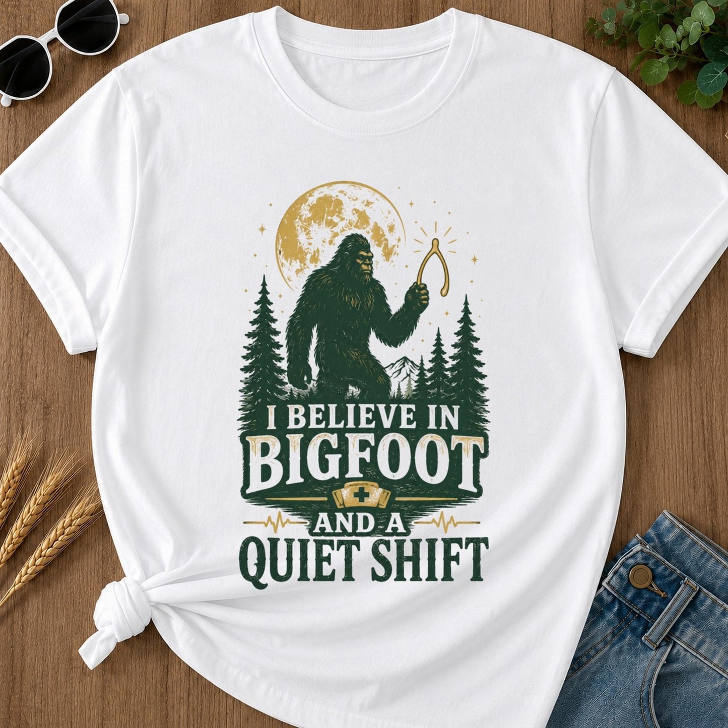 Quiet Shift T-shirt - White Mockup