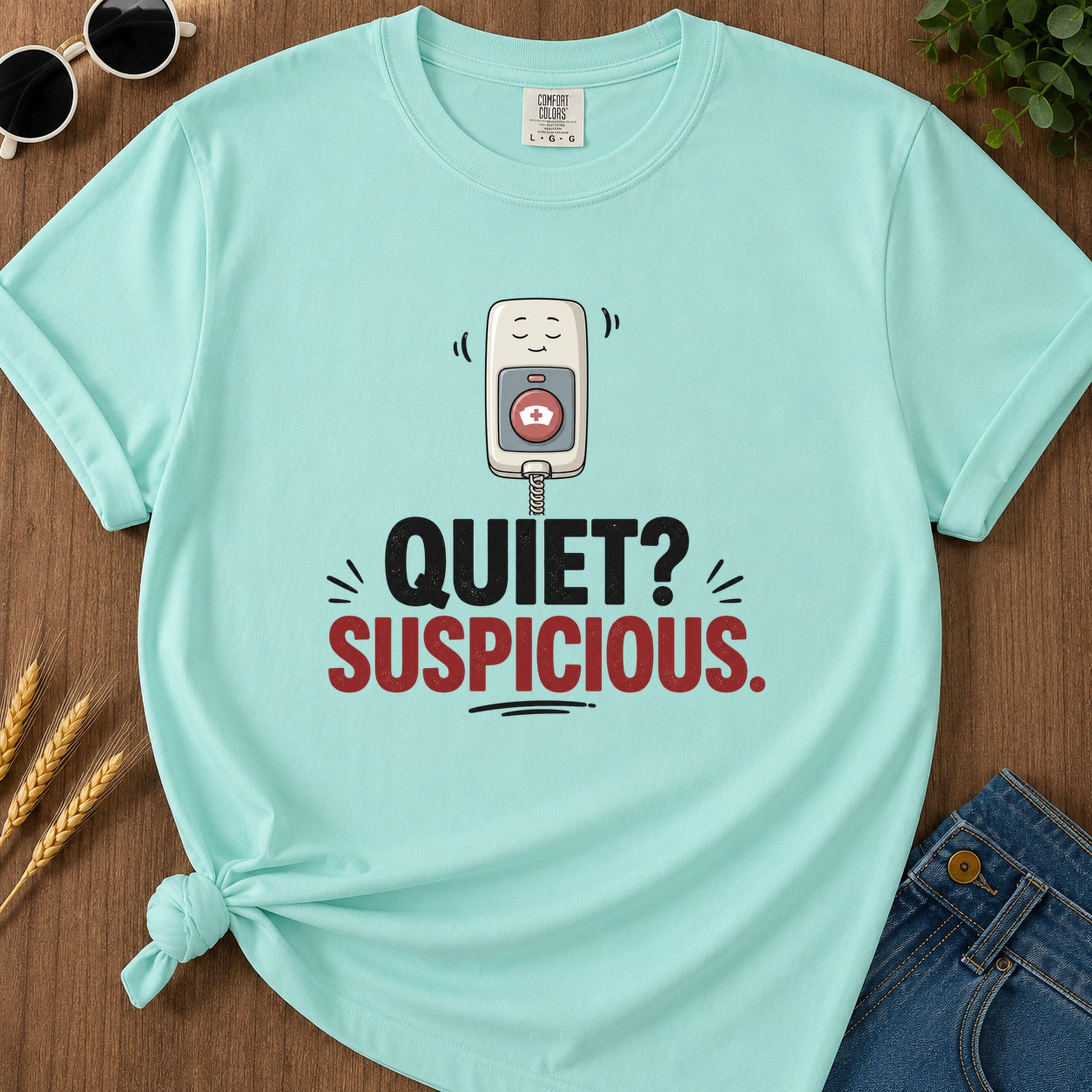 Quiet Suspicious T-Shirt - Chalky Mint