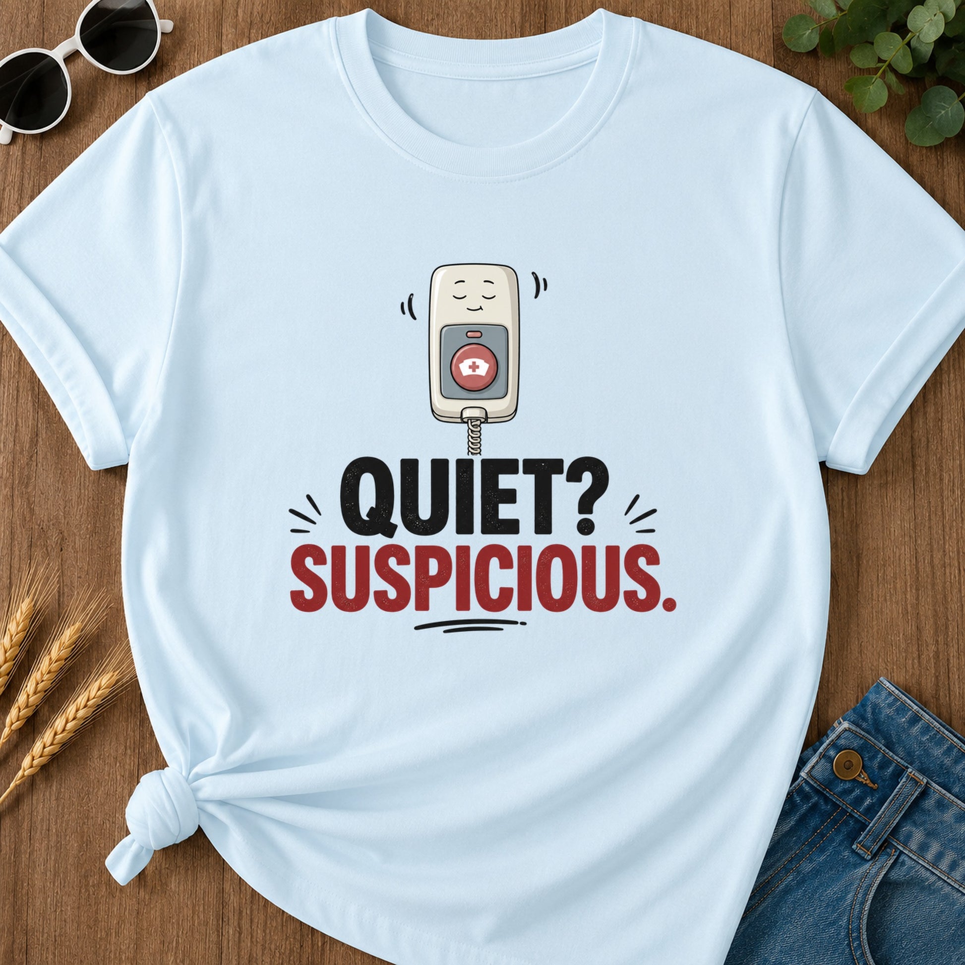 Quiet Suspicious T-Shirt - Chambray