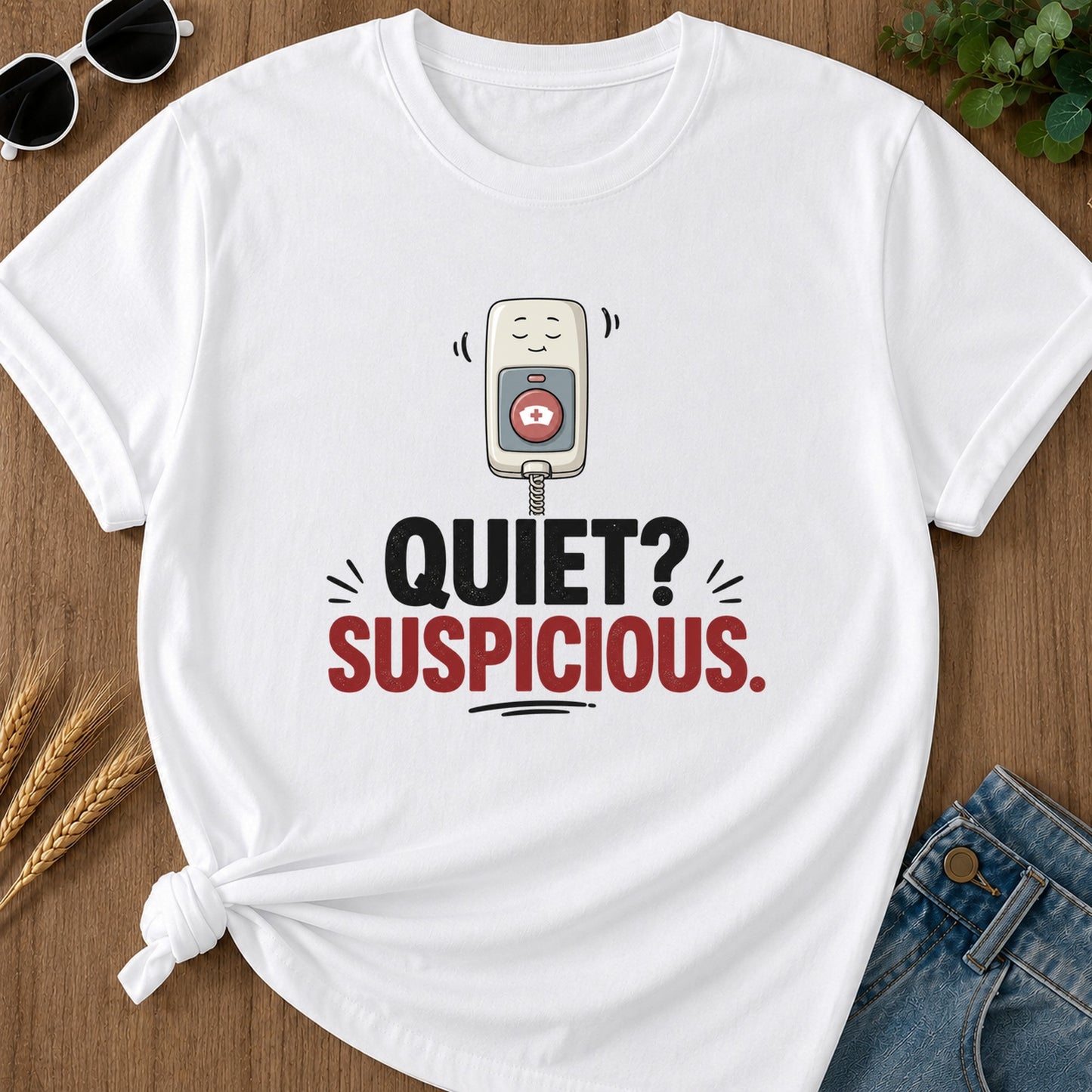 Quiet Suspicious T-Shirt - White