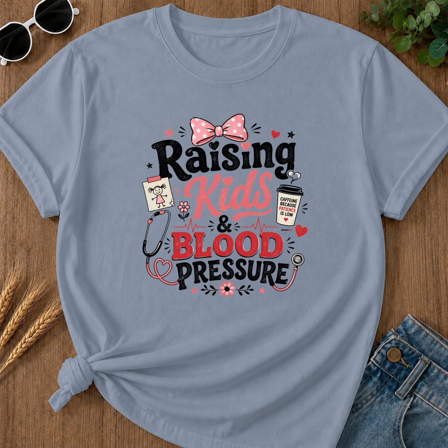 Raising Kids T-Shirt - Blue Jean