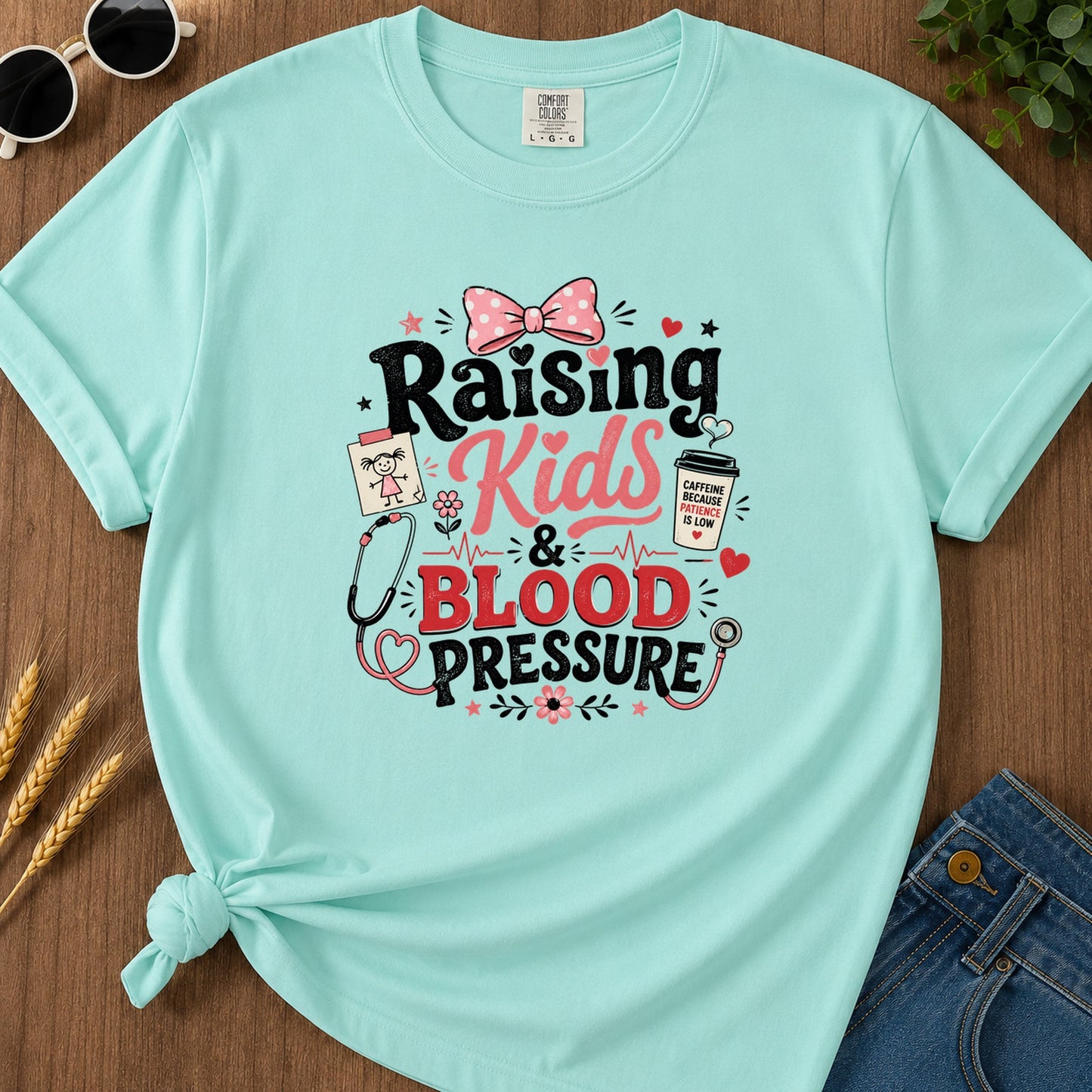 Raising Kids T-Shirt - Chalky Mint