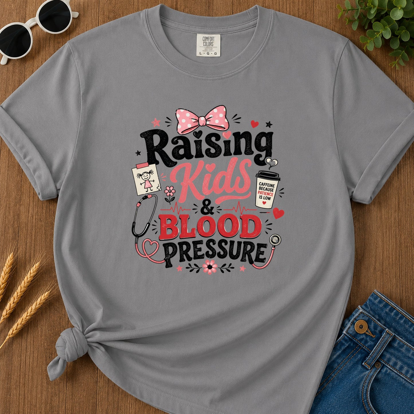 Raising Kids T-Shirt - Grey