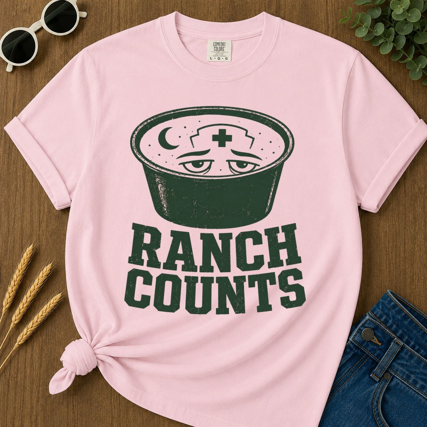 Ranch Counts T-shirt - Blossom Mockup