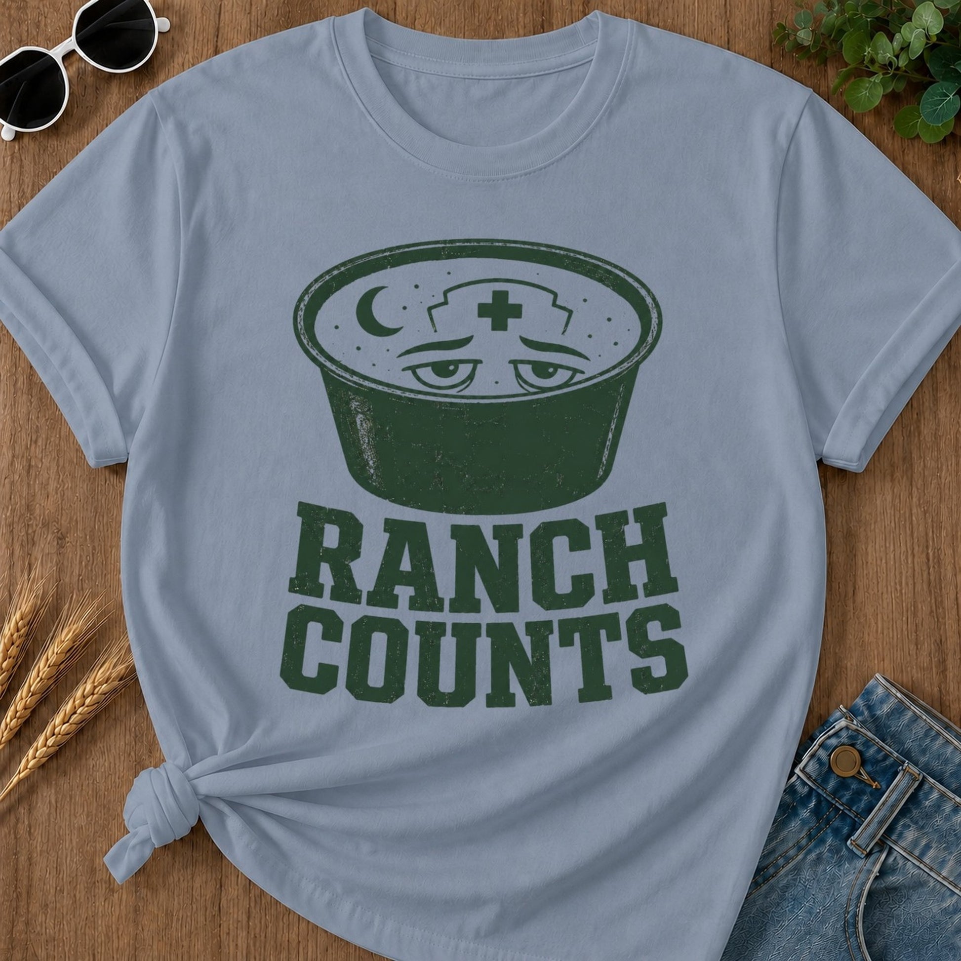 Ranch Counts T-shirt - Blue Jean Mockup