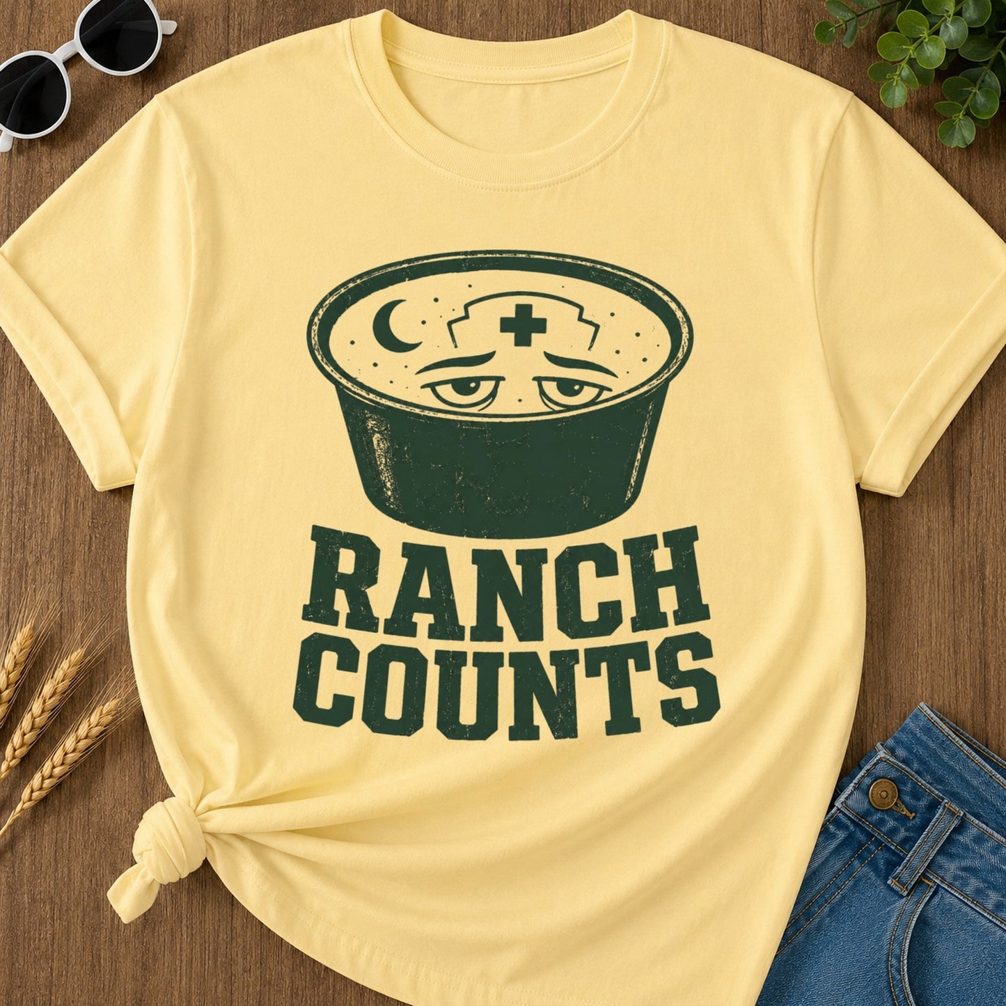 Ranch Counts T-shirt - Butter Mockup