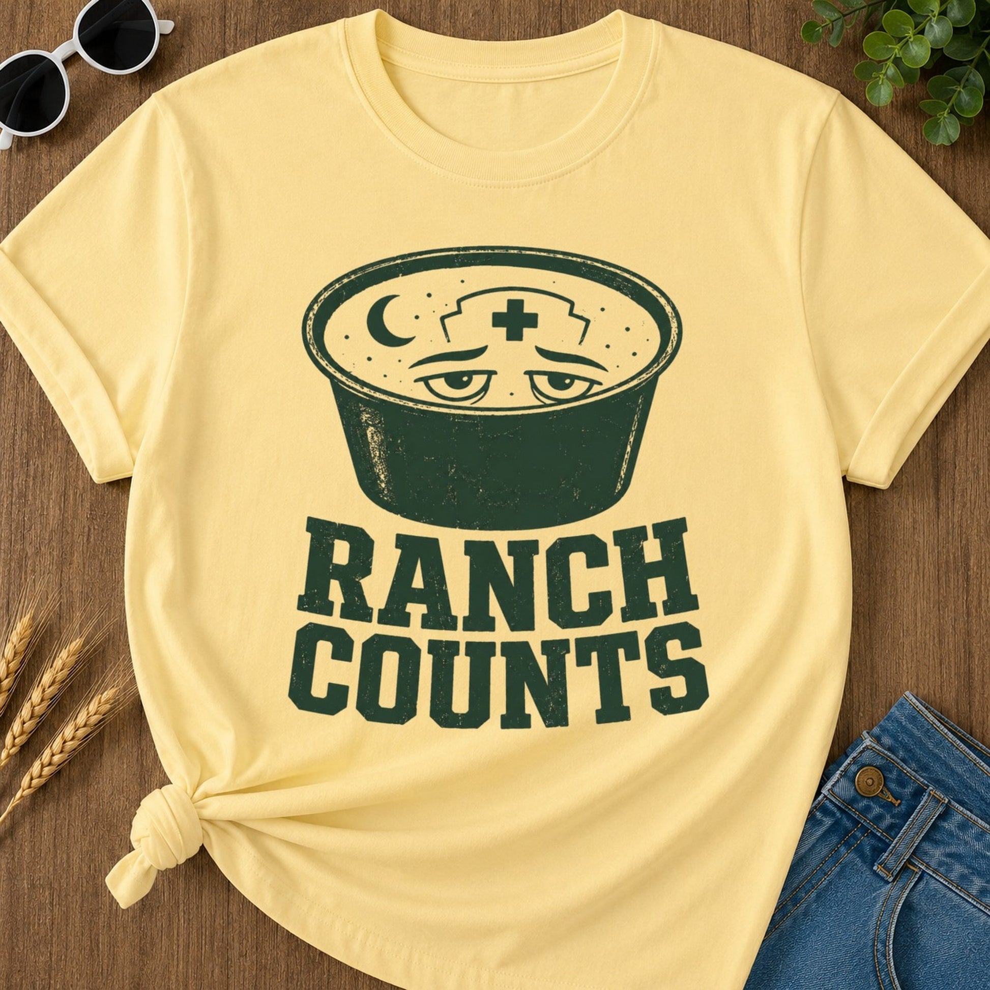 Ranch Counts T-shirt - Butter Mockup