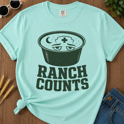 Ranch Counts T-shirt - Chalky Mint Mockup