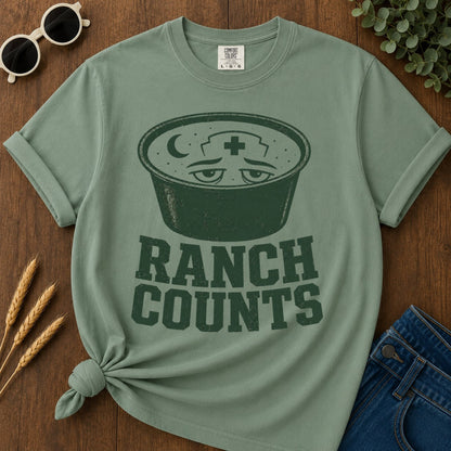 Ranch Counts T-shirt - Light Green Mockup
