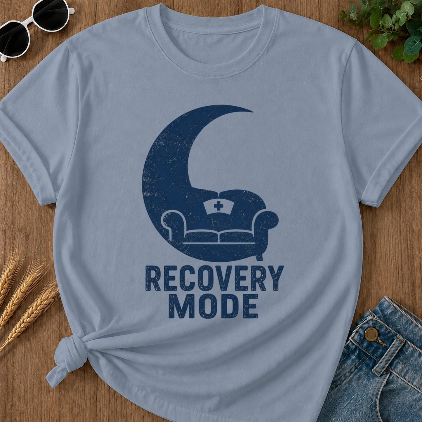 Recovery Mode T-shirt - Blue Jean Mockup