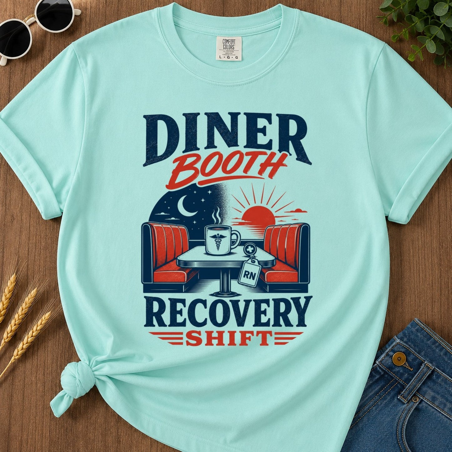 Recovery Shift T-shirt - Chalky Mint Mockup