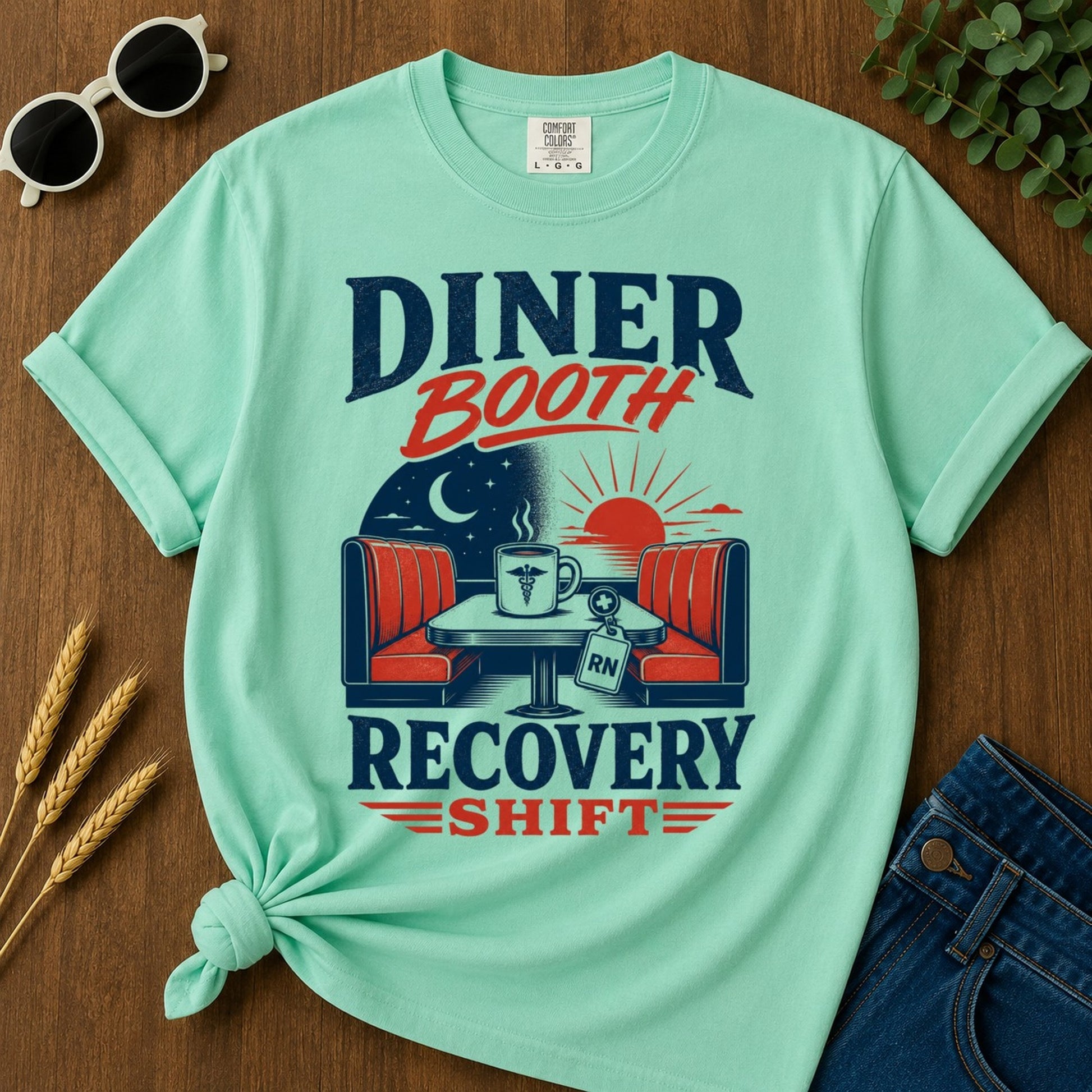 Recovery Shift T-shirt - Island Reef Mockup
