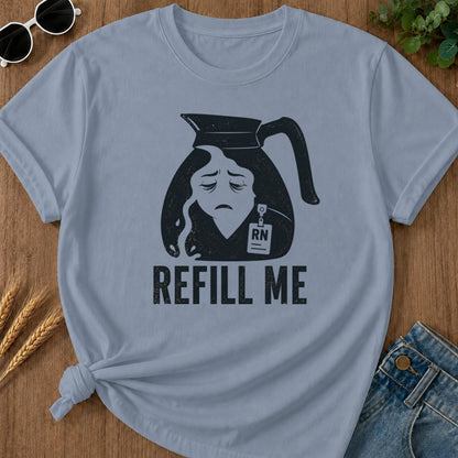 Refill Me T-shirt - Blue Jean Mockup