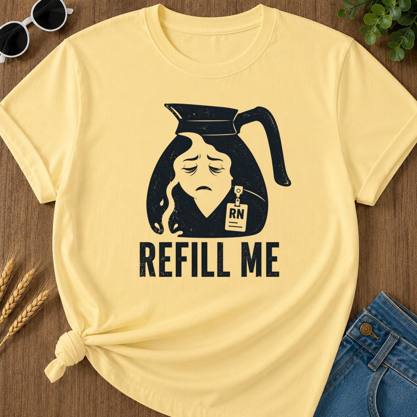 Refill Me T-shirt - Butter Mockup