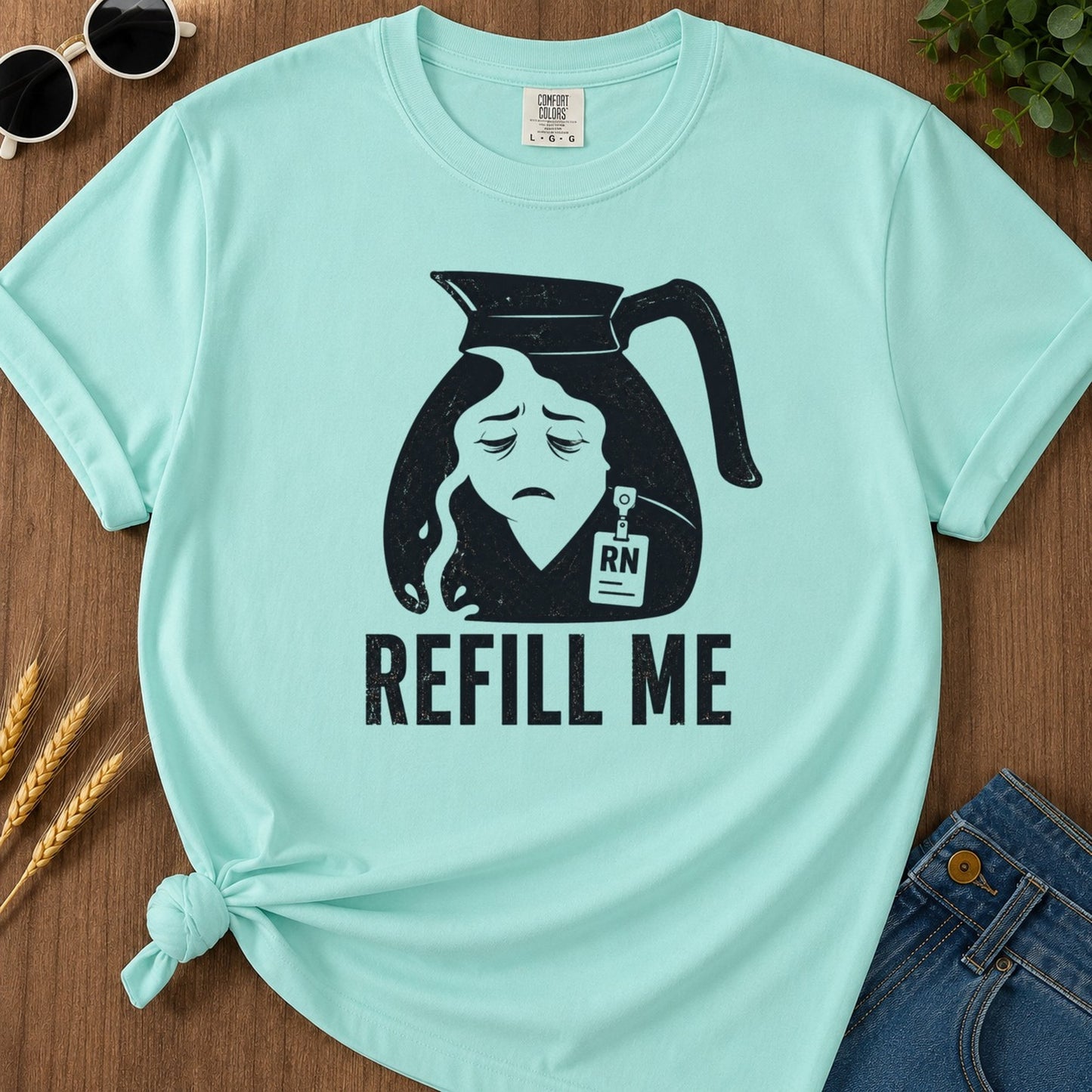 Refill Me T-shirt - Chalky Mint Mockup