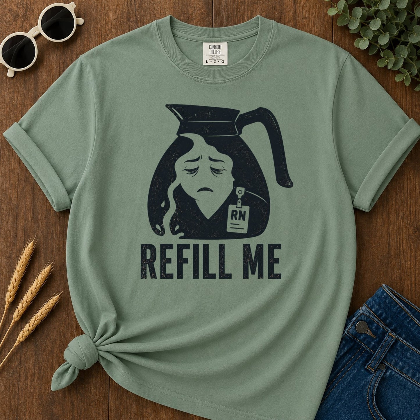 Refill Me T-shirt - Light Green Mockup