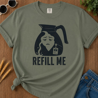 Refill Me T-shirt - Moss Mockup