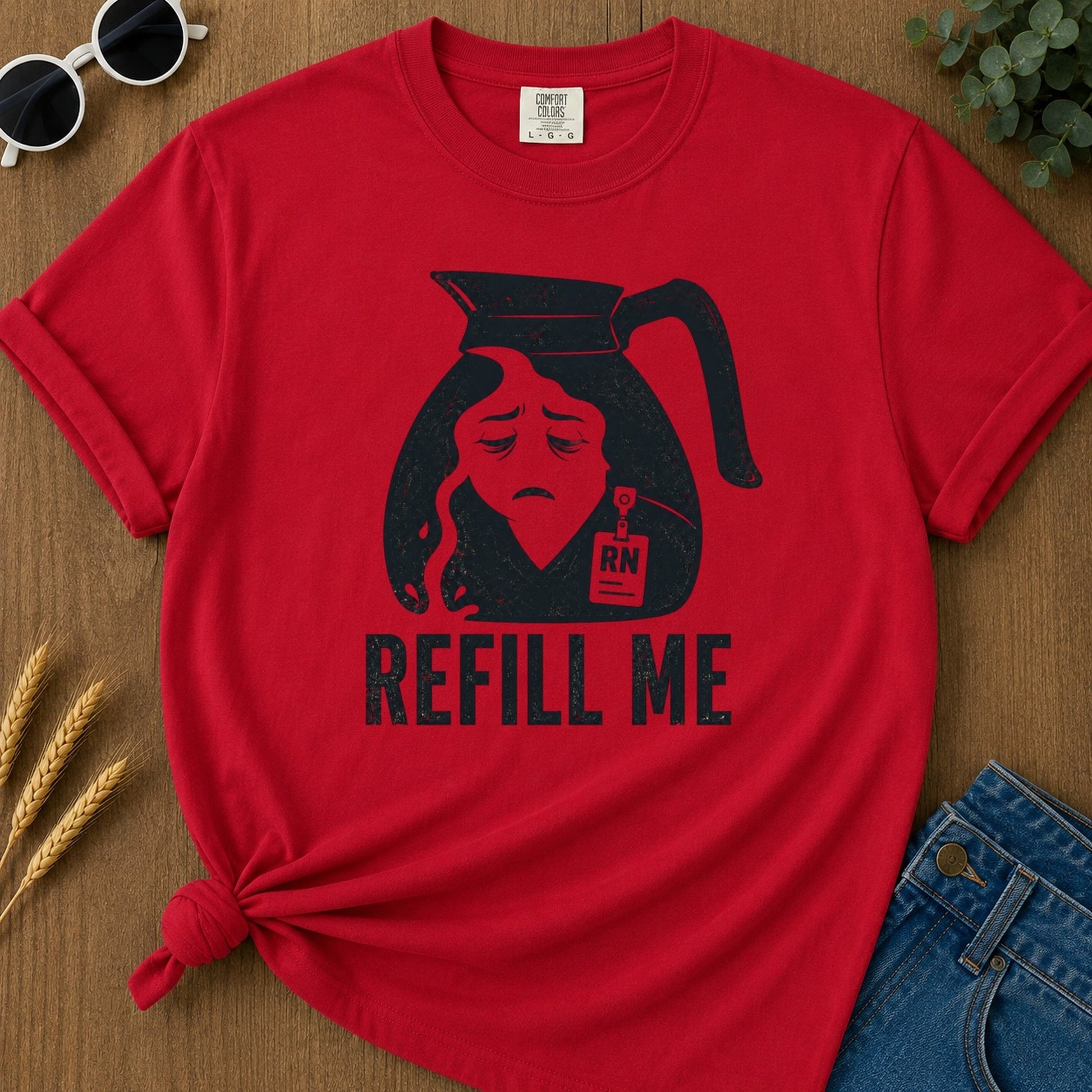 Refill Me T-shirt - Red Mockup
