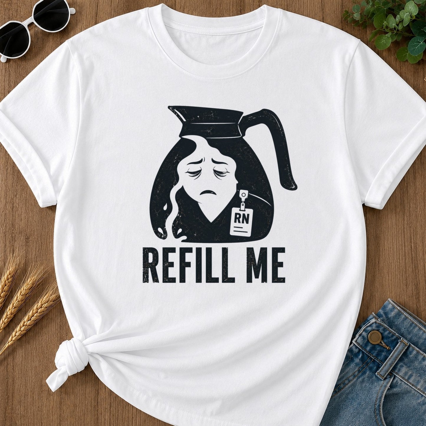 Refill Me T-shirt - White Mockup