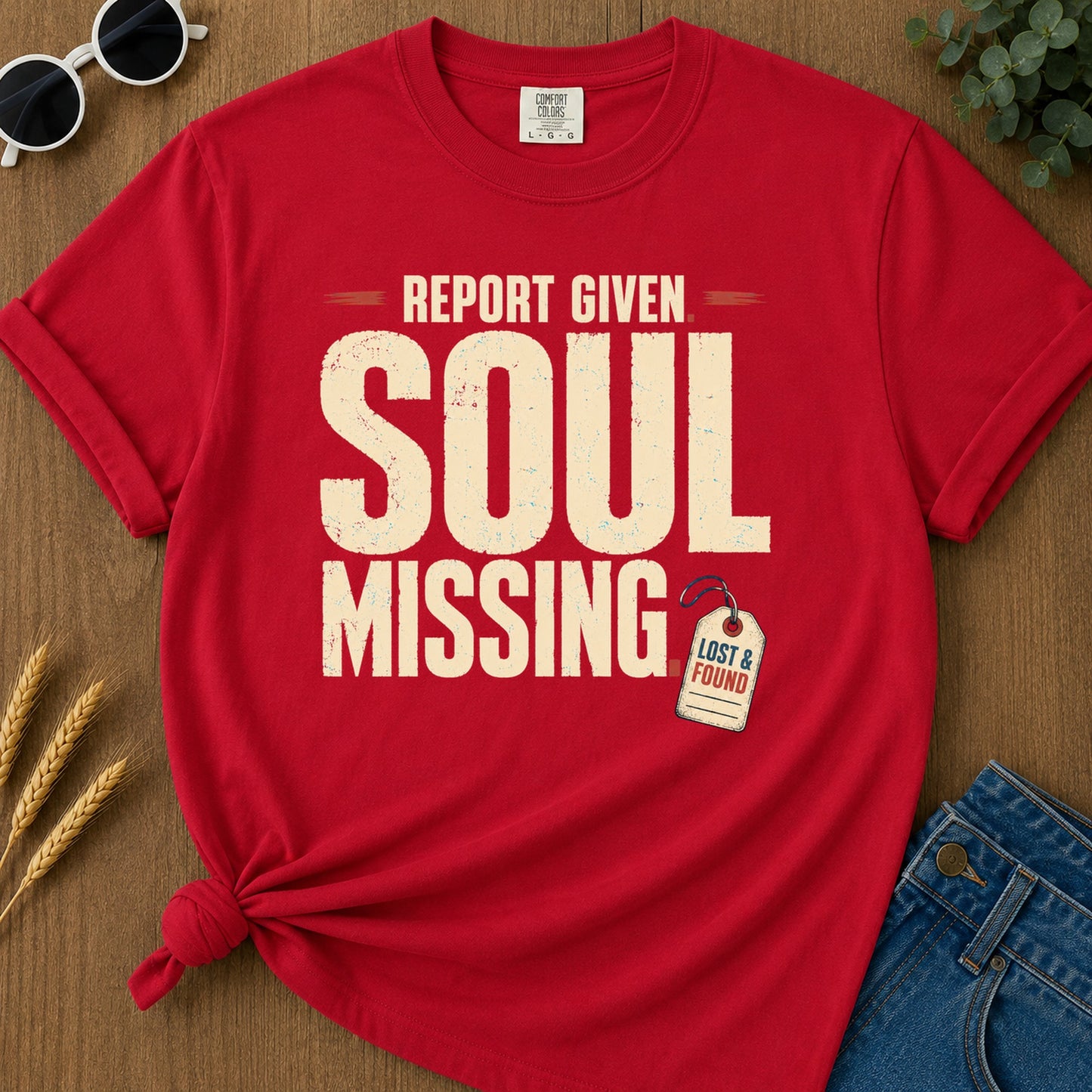 Report Given Soul Missing T-Shirt - Red