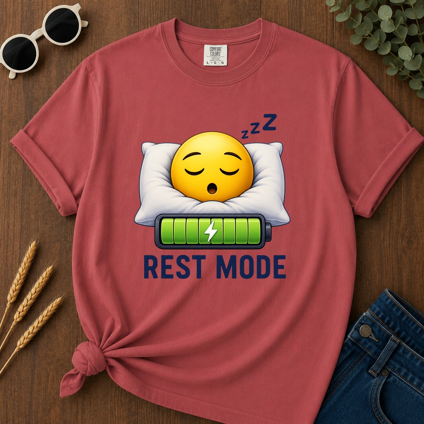 Rest Mode T-Shirt - Crimson