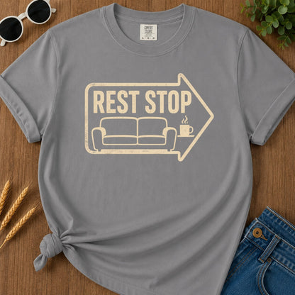 Rest Stop T-shirt - Grey Mockup